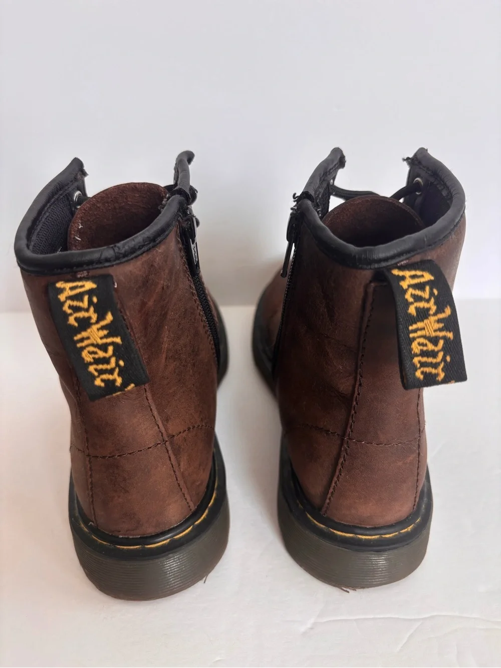 Dr. Martens Delaney Brown Leather Lace Up Boots Child 3
